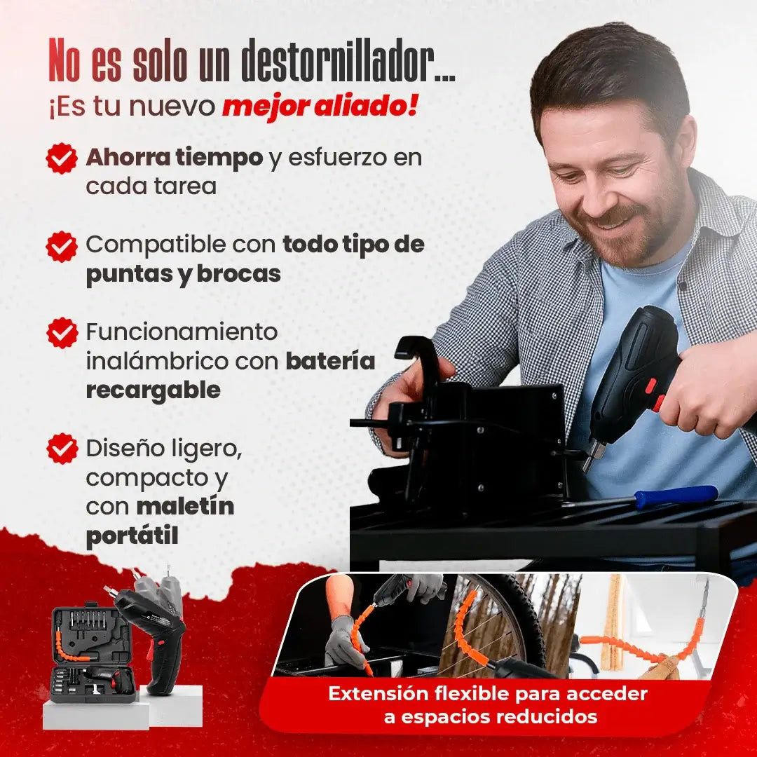 El Destornillador Eléctrico 47 En 1 que trabaja por ti, sin cansarte ni un segundo